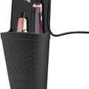 Heat Resistant Silicone Hair Iron Mat and Pouch,Portable Travel Hair Straightener Mat and Holder for Hair Styling Tools.1 Pack.(Black)