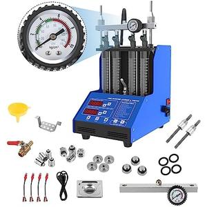 Fuel Injector Cleaner Machine 4-Cylinder Ultrasonic Fuel Injector Tester Cleaner With 9 Test Modes Fuel Injector Cleaner kit GDI/EFI/FSI Fuel Injector Cleaner Tool For Petrol Motorcycle Automotive