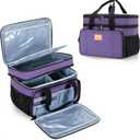 LUXJA 2 Layers Medicine Bag with Detachable Divider, Pill Bottle Organizer Suitable for Home or Travel Use, Purple