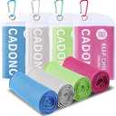CADONO 4 Pack Cooling Towel (40"x12"), Soft Breathable Chilly Towel, Ice Towel, Microfiber Towel for Yoga, Sport, Running, Workout,Gym, Camping, Fitness, Workout & More Activities(Multicolor)