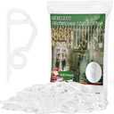 Christmas Light Clips, Plastic Gutter Clips for Hanging Outdoor Holiday Seasonal String Lights, Weatherproof, White, 100 Pcs