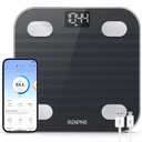 RENPHO Rechargeable Smart Scale for Body Weight, Electronic 13 Body Composition Monitors sync with App, Bluetooth Digital Bathroom Scales, Elis 1, Black, 396 lbs (10.2"/260mm)