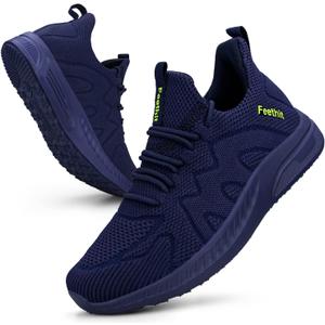Feethit Women's Running Shoes Lightweight Breathable Walking Sneakers Non-Slip Tennis Gym Workout Athletic Shoes (Size 8, Navy Blue)