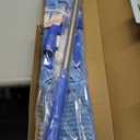 MR.SIGA Professional Microfiber Mop for Hardwood, Laminate, Tile Floor Cleaning, Stainless Steel Telescopic Handle - 3 Reusable Flat Mop Refills and 1 Dirt Removal Scrubber Included (Blue)