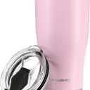 HAUSHOF 30 oz Tumbler, Stainless Steel Vacuum Insulated Coffee Tumbler Water Cup, Double Wall Travel Mug with Lid, Perfect for Hot and Cold Drinks (Pink)