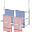 24Inch Brushed Nickel Over The Door Towel Rack, VOTZAAQ Stainless Steel Over Door Towel Holder, Door Towel Hanger with 3 Tier Towel Bars, Over Door Towel Storage for Bathroom