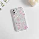 NITITOP Compatible with iPhone 11 Case Cute Flower Floral Shell Textures for Girls Women Soft TPU Slim Hard Back with Lens Protective Phone Cover - White