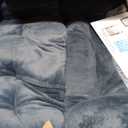 Comfy Saucer Chair for Adults, Soft Faux Fur Bedroom Chair, Accent Dorm Chairs, Flexible Living Room Reading Chairs, Oversized Folding Seat for Teens, X-Large, Navy Blue