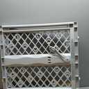 MYPET North States Paws Portable Pet Gate: 26-40" Wide. Pressure Mount. No Tools Needed. Made in USA. Dog Gate 23" Tall, Expandable, Durable Dog Gates for Doorways, Light Gray