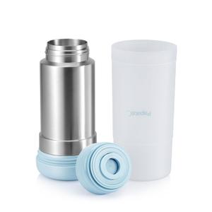 Papablic Portable Travel Baby Bottle Warmer On The Go, Fits Most Car Cup Holders, 12 OZ Stainless Steel Bottle Warmer, Leak-Proof, Safe & Easy to Clean