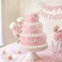 Cinnvoice 3-Tier Pink Bow Fake Cake 4" 6" 8" Coquettish Birthday Faux Cake Decor Wedding Dessert Props Reusable for Women Birthday Gift Back to School Photography Party, Non-detachable