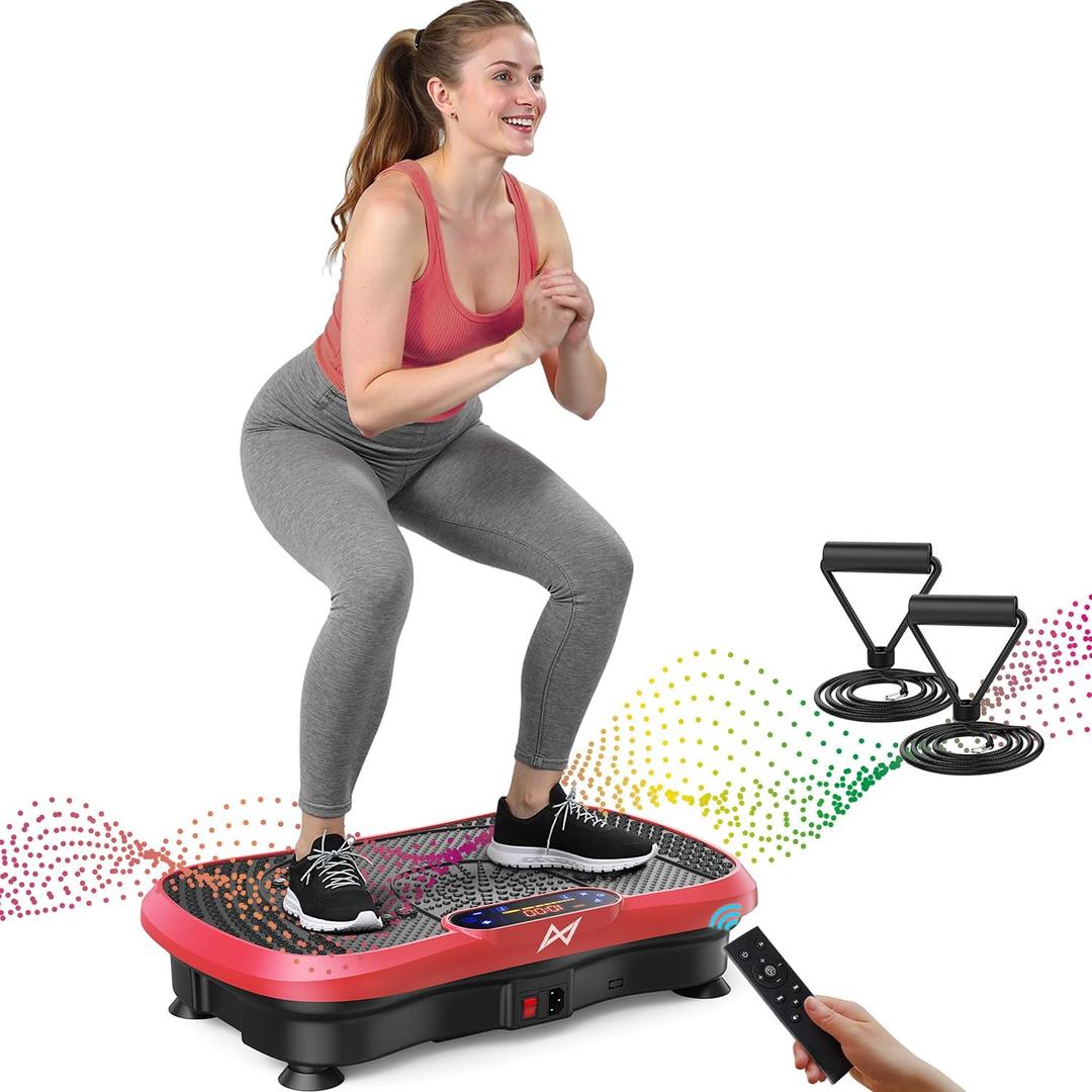 AXV Vibration Plate Fitness Platform Exercise Machine Vibrating Shaking Full Body Shaker Workout Vibrate Stand Shake Board Sport Gym for Weight Loss Fat Burner for Women Men