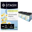 Stash Tea Chamomile Nights Herbal Tea - Naturally Caffeine Free, Non-GMO Project Verified Premium Tea with No Artificial Ingredients, 20 Count (Pack of 6) - 120 Bags Total (EXP 02/18/28)