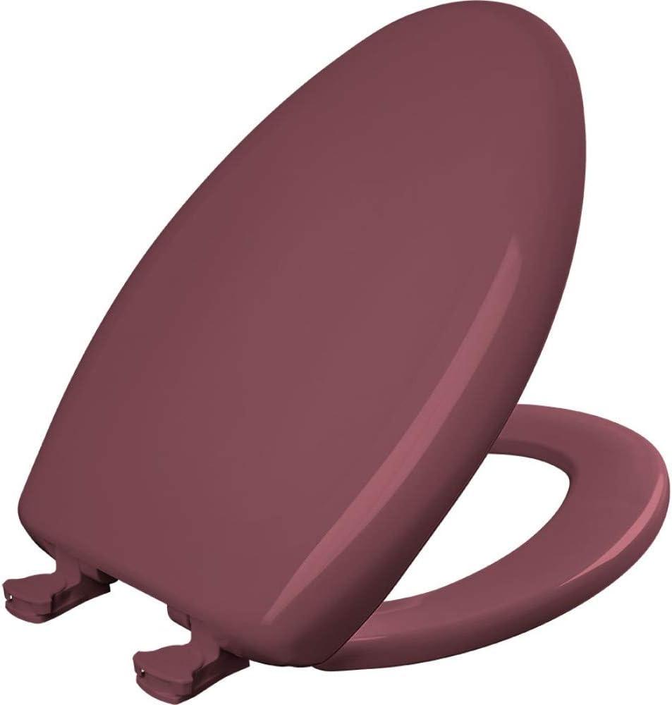 Bemis Classic Colors Slow Close Toilet Seat, Easy Clean Hinges and Durable Plastic Seat, Made in USA, Elongated, Raspberry