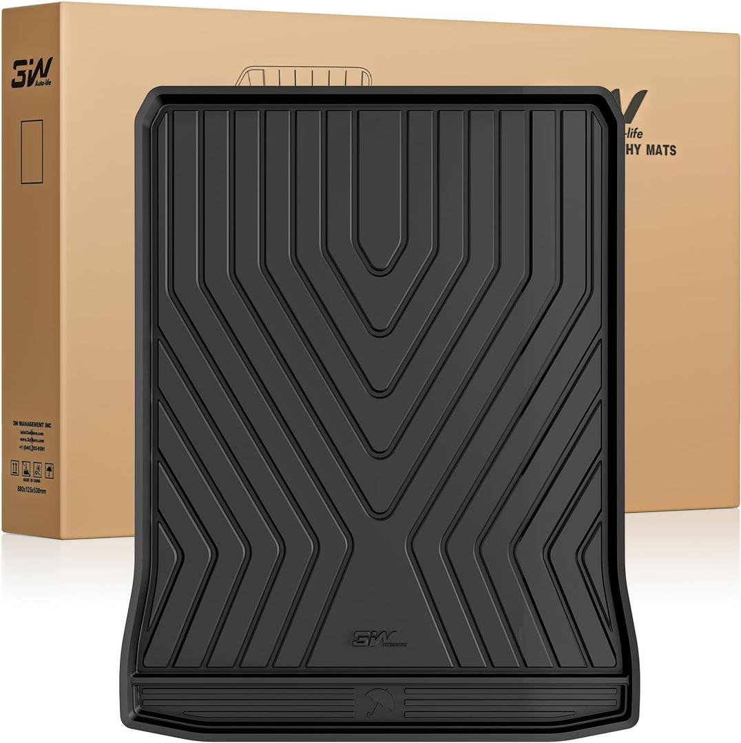 3W BMW 5 Series G30 Cargo Liner Fit for 2017-2023 All Weather TPE Trunk Mats Custom Fit for BMW 5 Series 520i 530i 535i 540i 540d 550i Full Set Car Accessories (Not for 530e)
