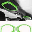 Savadicar Green Interior Accessories - Soundbar Speaker Bezel Trim for 2018-2023 Jeep Wrangler JL JLU 4XE & Gladiator JT - Solid Color Interior Decor Upgrade Option, 2-Piece