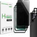 amFilm Privacy Screen Protector Samsung Galaxy S22 5g 6.1 inch with 2 Pack Camera Lens Protector, Anti Spy, Fingerprint ID Compatible, Easy to Installation, Hybird, 2+2 Pack