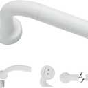 Matte White Curtain Rods for Windows 28 to 48",1 Inch Disc Wrap Around Curtain Rod with Aluminum Finials and Brackets,No Screw Disassembly Adjustable Blackout Curved Room Darkening Curtain Rod