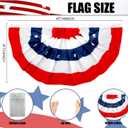 Unittype 4 Pack 2 x 4 ft American Pleated Fan Flags with LED Lights, Patriotic Half Fan Bunting Flags for Outdoor 250th Anniversary Lighted 4th of July Decoration with Grommet for Independence Day