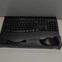 Wireless Keyboard and Mouse Combo, 2.4G Full Size Wave Keys Ergonomic Keyboard with Wrist Rest and 3-Level DPI Adjustable Wireless Ergonomic Mouse for Windows, Mac OS Desktop/Laptop/PC(Black)