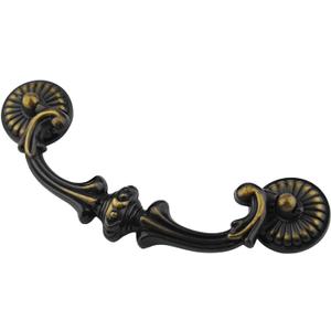 10-Pack 5" C-C (5 Inch Centers) Bail Drawer Pull Drop Handles Dresser Handle Cabinet Pull Hardware Vintage Style Antique Brass 128 mm Centers (10,Antique Brass)