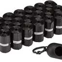 Amazon Basics Dog Poop Leak Proof Bags with Dispenser and Leash Clip, Unscented, 300 Count, 20 Pack of 15, Black, 13 x 9 Inch