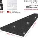 EZLucky Glitter Black Carpet Runner for Party, 2.46X15ft, 200GSM Glitter Non-Woven Fabric, Hollywood Black Carpet for Event, Aisle Runner for Wedding Ceremony, Movie Theme Party Decorations