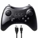 LACTIVX Wireless Pro Controller for Nintendo Wii U Console with USB Charging Cable(Black)