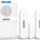 Door Chime, Wireless 600Ft Range 5 Levels Adjustable Volume Magnetic Door Open Contact Sensor with 62 Chimes Mute Mode Door Bell Plugin Receiver for Home/Office/Store White (1 Receiver + 2 Sensors)