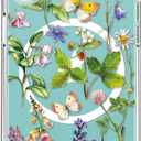 bicol for iPhone 16 Plus Case with Screen Protector - Wireless Charging Compatible, Enhanced Camera Protection - Clear Acrylic Phone Cover with Trendy Floral Design for Women - Butterfly Flowers