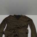 LightlyKiss Women Casual Sexy V Neck Sparkly Jumpsuits Long Sleeve Onesie Loose Pants Party Clubwear with Belt (Medium, Gold)