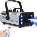 1200W RGB Fog Machine, 6 Colorful LED Lights for Smoke Machine Indoor/Outdoor Use, Perfect for Parties, Weddings, and Stage Effects (Silver)