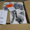 Modern Black Crystal Chandelier, 20 Inch Large Ceiling Pendant Light Fixture with 50'' Adjustable Hanging Chain, 5-Light Farmhouse Chandelier for Dining Room, Living Room, Bedroom, Entryway