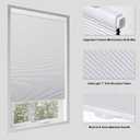 Tonature No Drill Cellular Shades for Indoor Windows, Thermal Insulating & Noise Reducing Honeycomb Blinds, Free Stop Cordless Blackout Shades, White,30" W x 48" H
