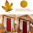 50Pcs Fall Artificial Maple Leaves，Fake Fall Maple Leaves Bluk for Thanksgiving Halloween，Faux Autumn Maple Leaves for Wedding Party Harvest Season Table Decor