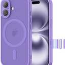 Compatible with iPhone 16 Case 6.1" [Compatible with Mag-Safe][Camera Control Button] Magnetic Matte Translucent Phone Case for iPhone 16,Purple