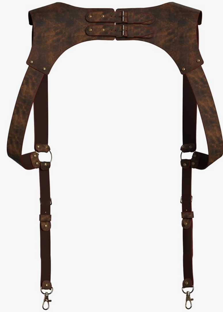 Men’s Top Grain Leather Suspenders – Heavy Duty Adjustable Clips, Perfect for Weddings, Groomsmen, Pants & Jeans