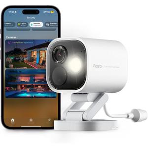 Aqara 4MP Camera Hub G5 Pro PoE, True Color Night Vision Security Camera Outdoor, HomeKit Secure Video, Thread Border Router, Local Detection, Thread/Zigbee, Supports Alexa, Google, Smartthings, White (White - PoE Version (Ethernet Supported, No Wi-Fi))