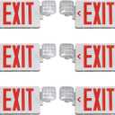 CM MZY Red Exit Sign with Emergency Light, Two Adjustable Square Head,Exit Sign with Battery Backup,US Standards,UL Certified,Exit Sign Combo for Business,AC 120/277V,6 Pack