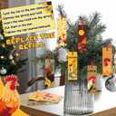 3 x Maitys 120 Pcs Thanksgiving Chickens Bookmarks Bulk Rooster Chickens Favors Gifts with Ribbon for Book Lovers Fall Inspirational Book Markers for Thanksgiving Reader Teachers Gifts