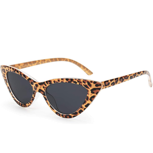 livho Retro Vintage Narrow Cat Eye Sunglasses for Women Clout Goggles Plastic Frame (Leopard)
