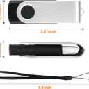 4GB Flash Drive 10 Pack Thumb Drive, USB Flash Drives 2.0 USB Stick for Data Storage Backup, Jump Drive Pen Drive Zip Drive Memory Stick with Indicator, Swivel Bulk USB Storage Flash Drive, Black