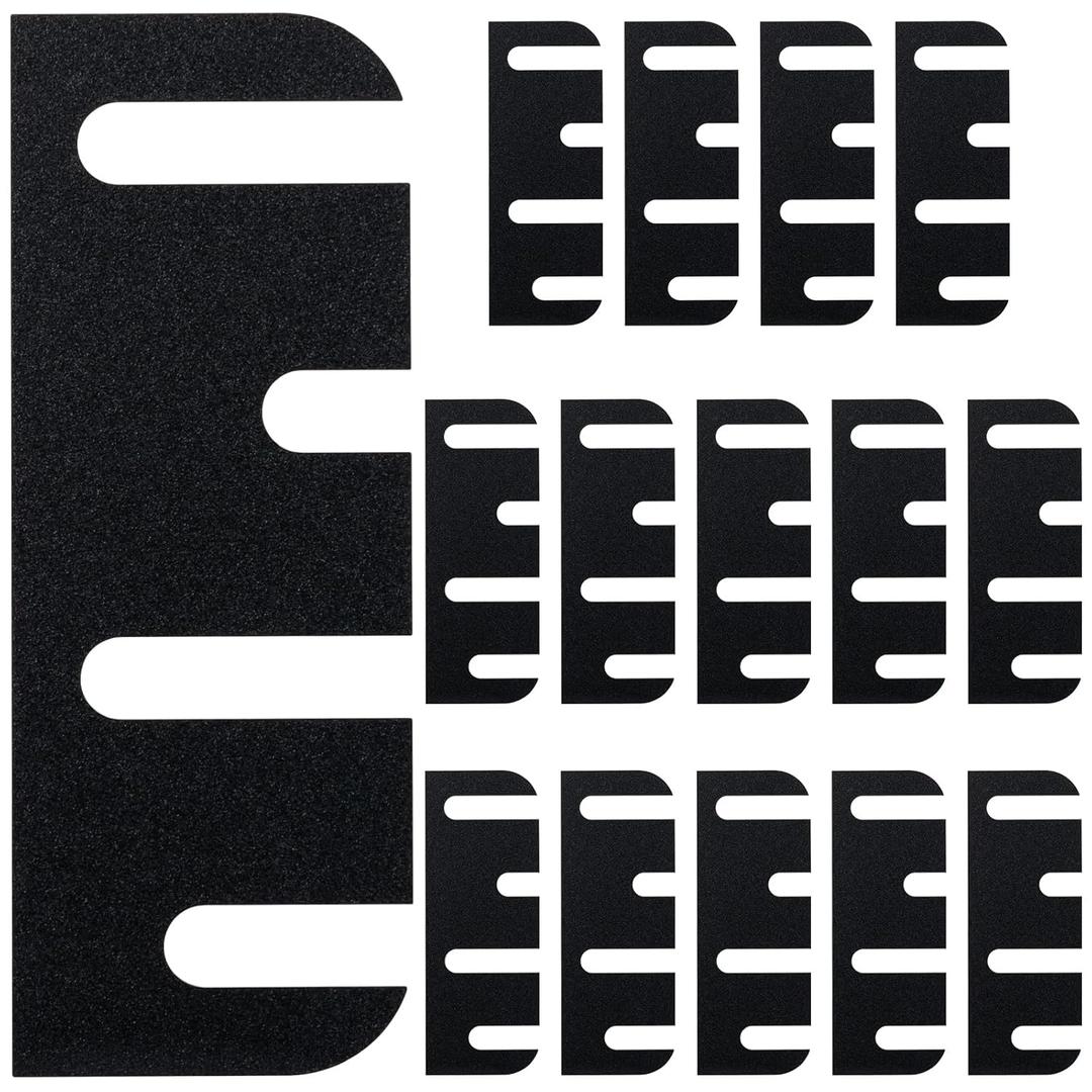 14 Pack Door Hinge Shims, 4 Inch Door Hinge Spacer Kit, Precut Polycarbonate (PC) Hinge Shims with DIY Trimmable for Door Alignment & Repair, Filling Gaps,Staggered Pattern, 1.2mm / 0.05”Thickness