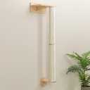 TRIXIE Wall Set 1, Indoor Wall Mounted Cat Scratching Post for Elevated Fun, Climb to Perch, Jumping Platform, Natural