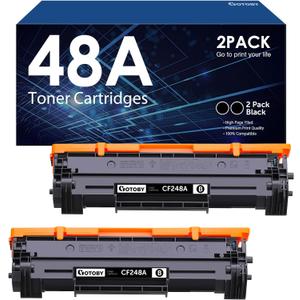 Compatible Toner Cartridge Replacement for HP 48A CF248A for Pro M15w M15a M16w M16a M28w M28a M29w M29a M30w M31w Printer (Black, 2 Pack)