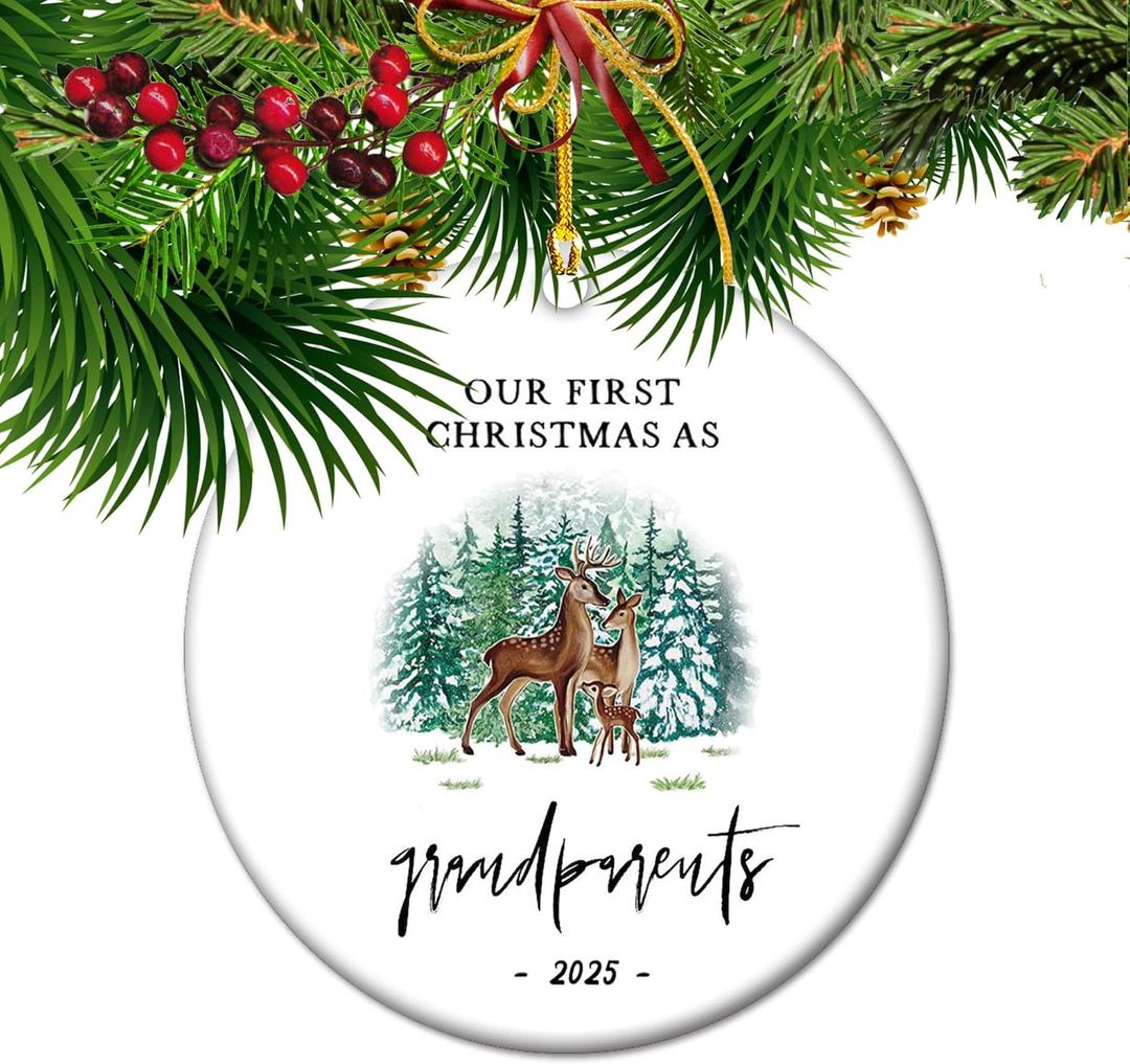 First Christmas as Grandparents  New Grandparent Keepsake Ornament, Heartfelt for Grandma & Grandpa, Established 2025 Family Tree Decor (S7)
