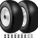 Upgraded 13x5.00-6 Lawn Mower Tires Flat Free, Zero Turn Mower Front Tires for Residential and Commercial, 13x5.0-6 Flat Free Tire and Wheel, 3/4" & 5/8" Bearing, 3.25"-6.6" Center Hub