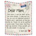 GEEMBI Mom Birthday Gifts from Daughter Son - Super Soft Fleece Throw Blanket for Couch Bed 50x60 in - Mothers Day Birthday Gifts for Mom Mother in Law, Mama Gift, Sentimental Gift for Women (Sand - Dear Mom Letter)