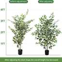 Yepdin Artificial Ficus Tree - 4 FT Tall Silk Fake Tree with Pot - Lifelike Foliage & Branches for Indoor/Outdoor Decor