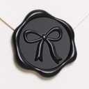 UNIQOOO 3D Bow Wax Seal Stickers - 50 Pcs Elegant Self-Adhesive Black Seals, for Wedding Invitations, Gift Wrapping Decals,Envelopes, Christmas & Party Decor, Greeting Cards